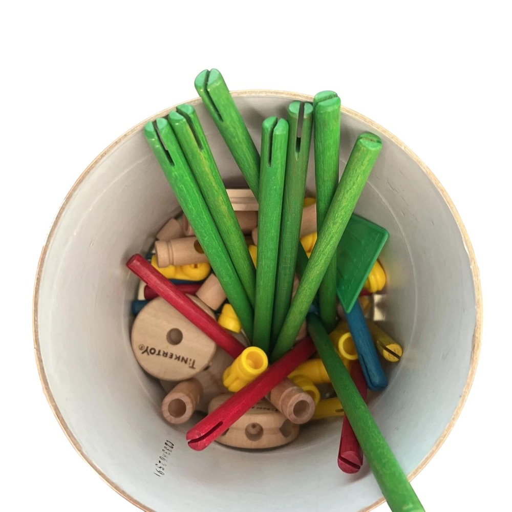 Tinkertoy Classic‎ Construction Set Mini Set 46 Piece, Real Wood Pieces